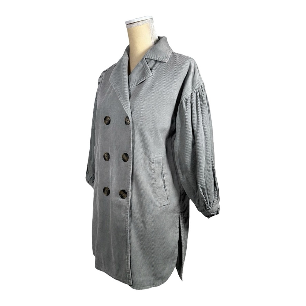 Girl Sage Green Double-Breasted Coat